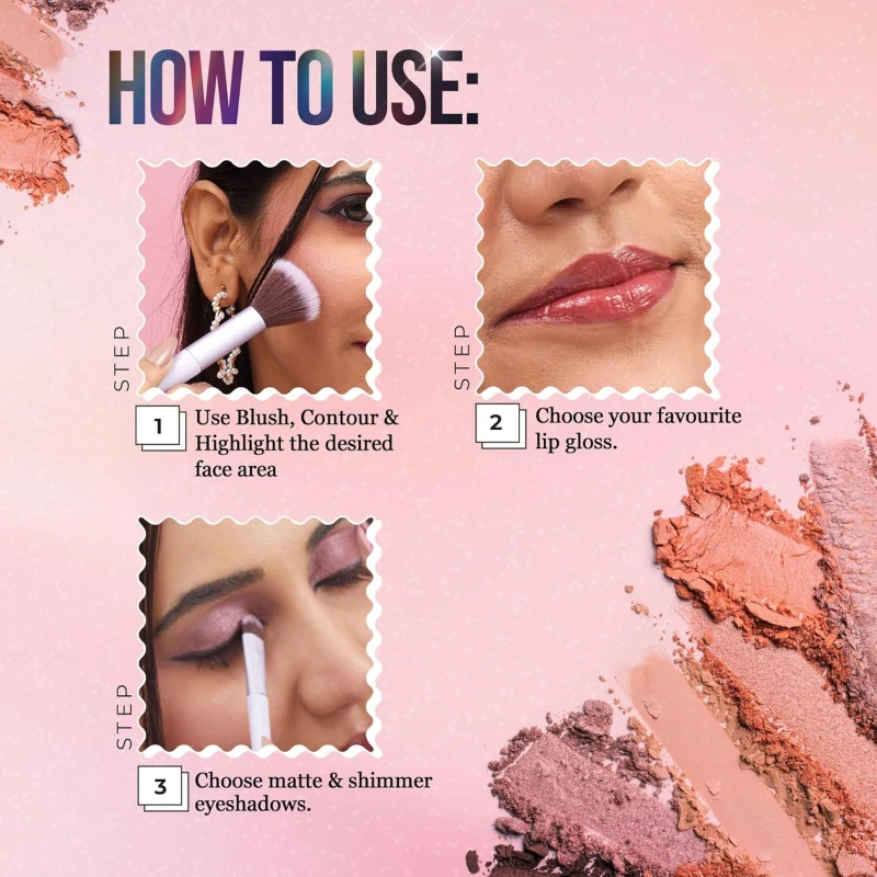 Hilary Rhoda The Book of Makeup | 20 Eyeshadows | 2 Highlighters | 2 Blushes | 2 Contours | 6 Cream Lip Glosses | Dual Ended Brush | Long Lasting | Blends Easily- 23.4g (Shade 1) - Thumbnail 6